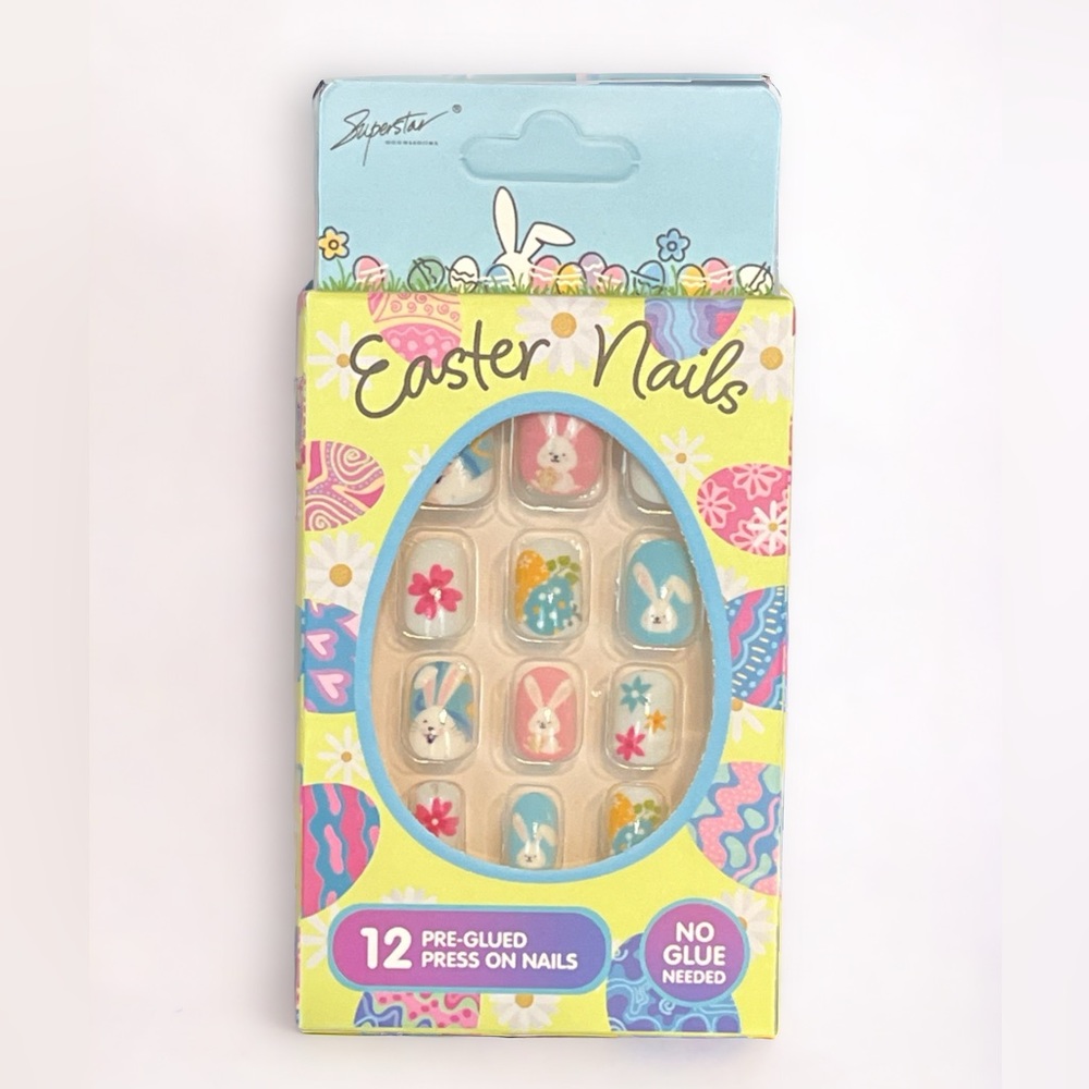 Kids Easter Pre-Glued Nails in Bunny designs by Superstar